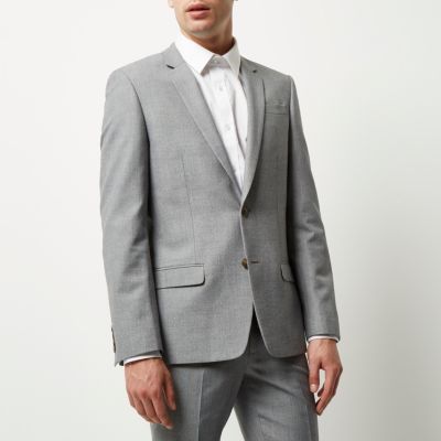 Grey slim suit jacket
